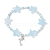 3Pcs 3 Colors Spray Painted Glass Star Beads & Natural Rose Quartz & Amazonite & Green Aventurine Beads Stretch Bracelets for Women BJEW-MZ00175-3