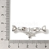 Brass Micro Pave Clear Cubic Zirconia Fold Over Clasps KK-K389-027P-3