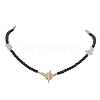 Natural Black Onyx Necklace NJEW-JN04892-1