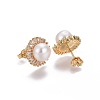 Brass Micro Pave Cubic Zirconia Stud Earrings EJEW-L224-07G-2