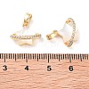 Brass Micro Pave Clear Cubic Zirconia Pendants KK-B102-29G-3