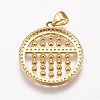 Brass Micro Pave Cubic Zirconia Pendants ZIRC-E145-04G-2