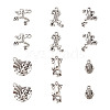  Tibetan Style Alloy Frog Shape Pendants & Rhinestone Settings TIBEP-TA0002-34AS-RS-16