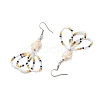 Flower Glass Seed Beaded Dangle Earrings for Women EJEW-MZ00203-02-4