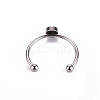 201 Stainless Steel Cuff Pad Ring Settings X-STAS-S080-042A-P-4