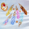 6Pcs 6 Colors Transparent Acrylic Cable Chain Wristlet Straps HJEW-FH0001-24-5