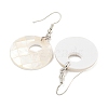 Rack Plating Brass Natural White Shell Dangle Earrings EJEW-N055-52C-2