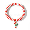 Elegant Christmas Handmade Polymer Clay Heishi Beaded Stretch Bracelets MV9996-12-1