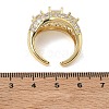 Brass Micro Pave Cubic Zirconia Cuff Open Rings for Women RJEW-L343-13G-03-5