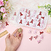 40Pcs 2 Colors AIDS/Breast Cancer Awareness Ribbon Enamel Pins JEWB-ME0001-23-3