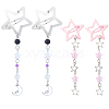 2Pcs 2 Styles Star Iron & Plastic Snap Hair Clips PHAR-CP0001-29-1