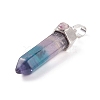 Natural Bullet Fluorite Pointed Pendants G-E308-C11-3