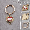 8Pcs 4 Styles Heart with Butterfly Alloy Enamel Shoe Charms HJEW-AB00731-4