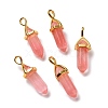 Cherry Quartz Glass Pointed Pendants G-K329-20G-1