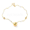 Rack Plating Brass & ABS Plastic Pearl Beads Round Ball Pendant Necklaces for Women NJEW-C059-07G-1