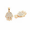 Brass Micro Pave Clear Cubic Zirconia Pendants KK-S364-266-3