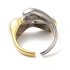 Brass Irregular Geometric Bypass Open Cuff Rings for Women RJEW-B062-09GP-3