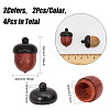 CHGCRAFT 4Pcs 2 Colors Wooden Acorn Box Jewelry Pendants WOOD-CA0001-69-2