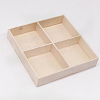 2Pcs 4 Grids Square Wooden Display Trays for Jewelry AJEW-DJ0001-94A-3