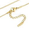 Ion Plating(IP) 304 Stainless Steel Round Snake Chain Textured Bar Pendant Necklaces for Women NJEW-K276-15G-2