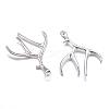 Tibetan Style Alloy Deer Antler Pendants X-TIBEP-S261-AS-LF-2