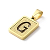 304 Stainless Steel Alphabet Pendants STAS-S152-01G-G-2