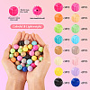 48Pcs 16 Colors Baking Paint Acrylic Beads MACR-TA0001-44-4