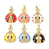 Brass Micro Pave Cubic Zirconia & Enamel Pendants KK-F917-04B-1
