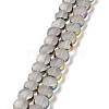 Electroplate Frosted Glass Beads Strands EGLA-Z001-01E-1