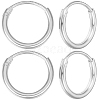 Beebeecraft 4 Pairs 925 Sterling Silver Huggie Hoop Earring Findings STER-BBC0005-36S-1