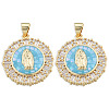 Brass Micro Pave Clear Cubic Zirconia Pendants KK-N227-100B-2