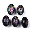 Printed & Spray Painted Opaque Glass Beads LS-GLAA-S047-07B-D02-1