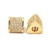 Rack Plating Brass Cubic Zirconia Beads KK-G457-05G-1