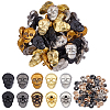 40Pcs 5 Colors Alloy Skull Snap Buttons BUTT-WR0001-38-1
