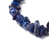 Natural Lapis Lazuli Chips Stretch Bracelets for Women Men BJEW-JB11341-07-4