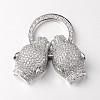 Brass Micro Pave Cubic Zirconia Fold Over Clasps ZIRC-M043-P-02-RS-2