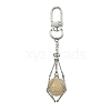 304 Staninless Steel Empty Pouch Stone Holder for Keychain KEYC-TA00027-01-3