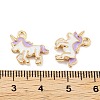 Light Gold Plated Alloy Enamel Pendants ENAM-M219-08KCG-02-3