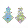 Ion Plating(IP) 201 Stainless Steel Filigree Pendants X-STAS-R102-33-2