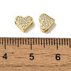 Brass Micro Pave Cubic Zirconia Beads KK-H487-03G-3