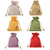 24Pcs 6 Colors Flower Printed Cloth Drawstring Bags ABAG-CA0001-22B-1