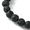 Natural Lava Rock Round Beaded Stretch Bracelet BJEW-JB09804-4