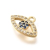 Brass Micro Pave Cubic Zirconia Charms KK-G519-09G-02-2