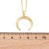 Brass Double Horn/Crescent Moon Pendant Necklaces NJEW-S438-06G-5