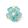 Handmade Glass Seed Beaded Sakura Pendants PALLOY-MZ00763-05-1