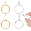4Pcs 4 Styles Alloy Cuff Ring Findings FIND-CA0009-57-1