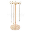Round Wood Jewelry Necklace Display Organizer Hanging Tower Rack NDIS-WH0017-04-1