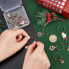 BENECREAT 24Pcs 12 Styles Christmas Tree & Snowflake & Sock & Santa Claus Alloy Enamel Dangle Wine Glass Charms with Glass Pearl AJEW-BC0003-12-3