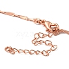 Brass Bar Link Chain Necklaces Making with Clasp KK-L209-034A-RG-3