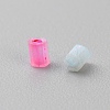 Opaque Colours Glass Hexagon Bugle Beads GLAA-TAC0005-008D-2